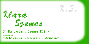 klara szemes business card